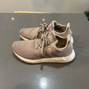 Tan adidas sneakers
